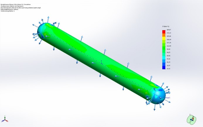 SOLIDWORKS Wurst-Baugruppe: Spannung tangential
